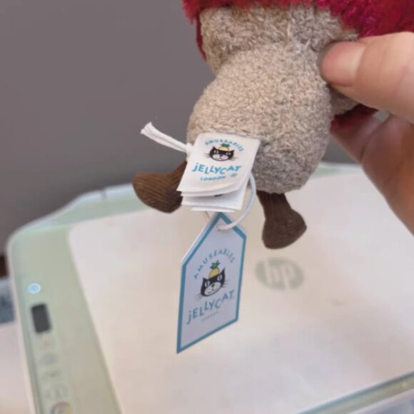 Jellycat Amusaebles Mushroom Bag Charm Keychain Plush Rare Retired NWT and Bag - Picture 5 of 5